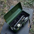 thumbnail image 3 of Caja de Herramientas para Acampar Al Aire Libre con Pegatinas Caja de Almacenamiento Impermeable Miscelánea Caja de Almacenamiento Portátil de Metal de Mano, 3 of 5