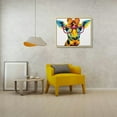 QFMY Giraffe Glasses Pop Art Canvas Print with Gold Border Decoration