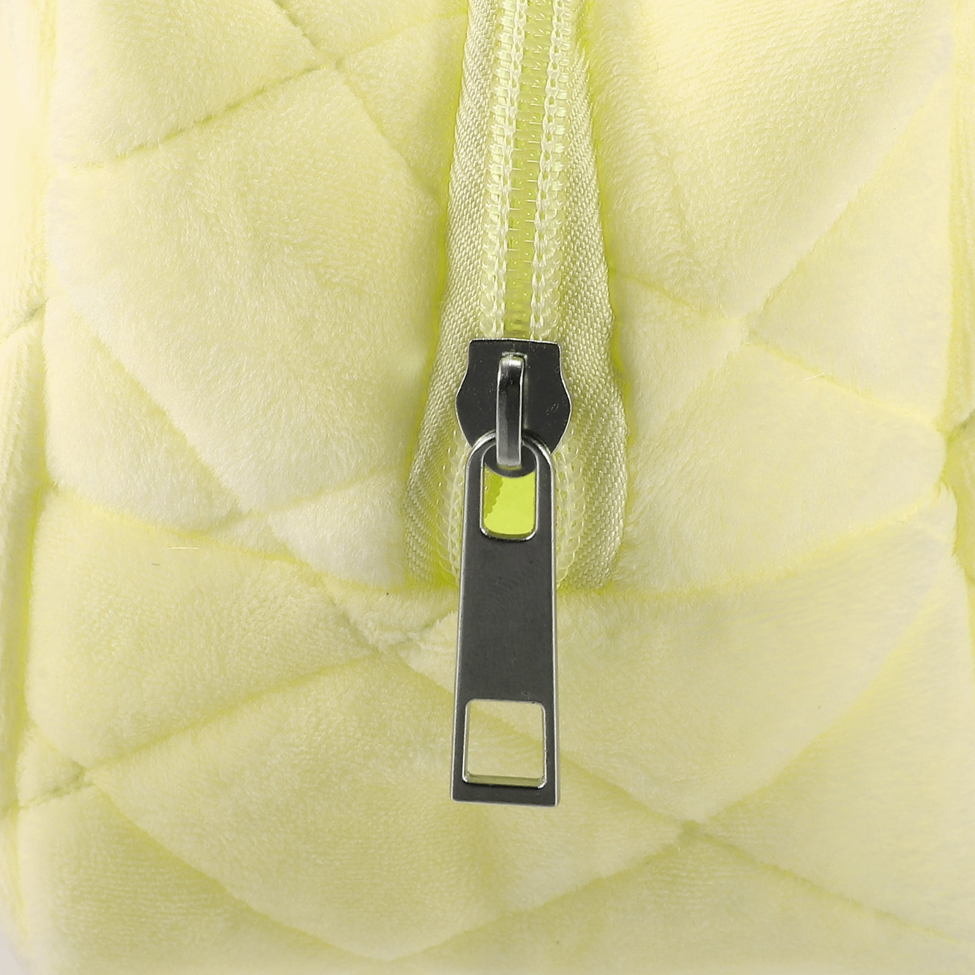 Unique Bargains 1Pc Soft Velet Durable Portable Travel Makeup Bag for Toiletry Yellow