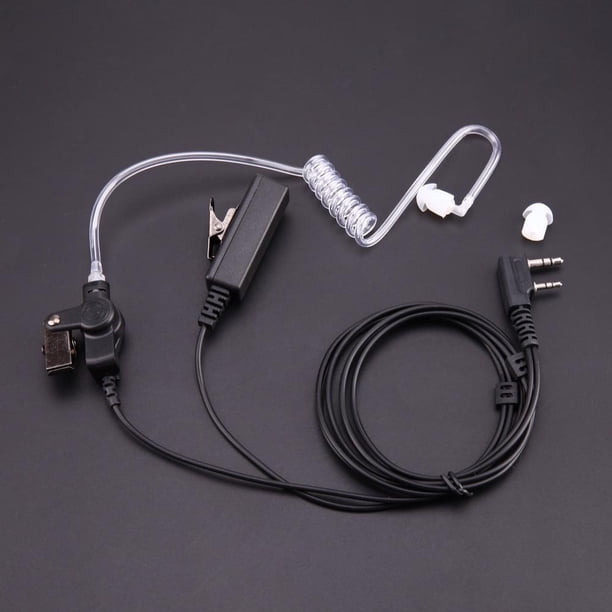Micrófono de auricular de tubo acústico encubierto de 2 pines para Baofeng Kenwood UV-5R Ndcxsfigh Para estrenar
