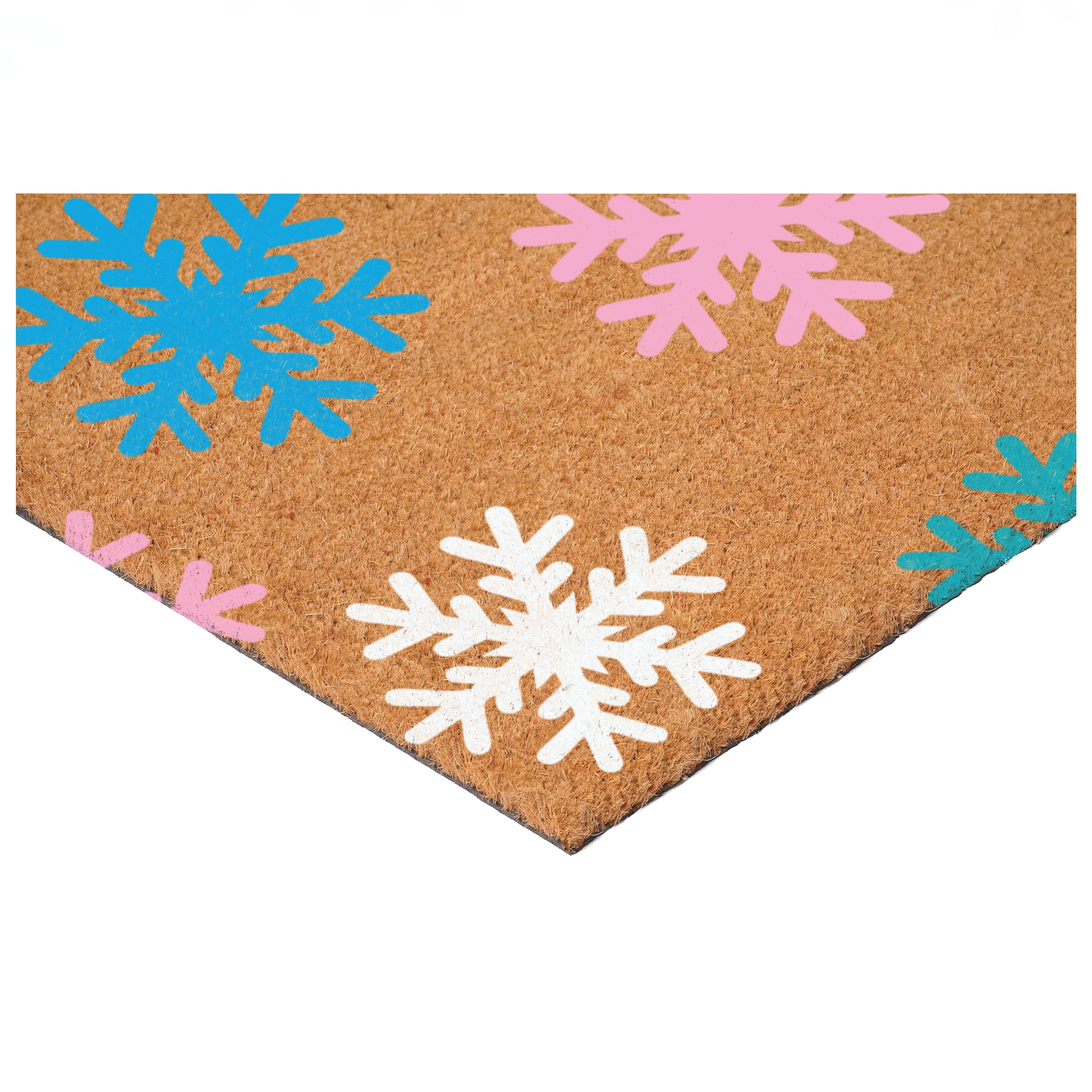 Colorful Snowflake Doormat 17" x 29"