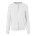 thumbnail image 4 of idosla Women's Cardigan Sweaters Lightweight Crew Neck Button Down Long Sleeve Fall Fashion Outfits 2025 (White, M), 4 of 9