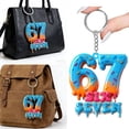 thumbnail image 2 of 67 Memes Keychain Funny 67 Keychain Key Bag Charm Car Keyrings 6 7 Pendants Charm for Bag Handbag Backpack Accessories, 2 of 8