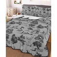 thumbnail image 3 of Quilts Twin-XL Size Bedding Set, Farmhouse Country Lightweight Quilted Comforter, Vintage French Garden Horse Swan Soft Reversible Bedspread Coverlet with Pillow Covers for All Season, 68" x 98", 3 of 7