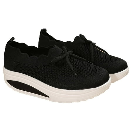

Shoes for Women Women S Ladies Shoes Casual Daily Lace Up Sneakers Flying Woven Mesh Shoes