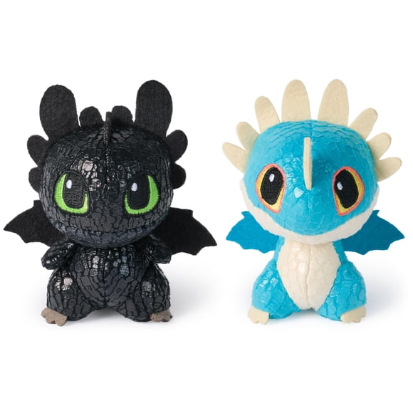 Peluches de DreamWorks Dragons Toothless y Deadly Nadder de 7,5 cm, paquete de 2