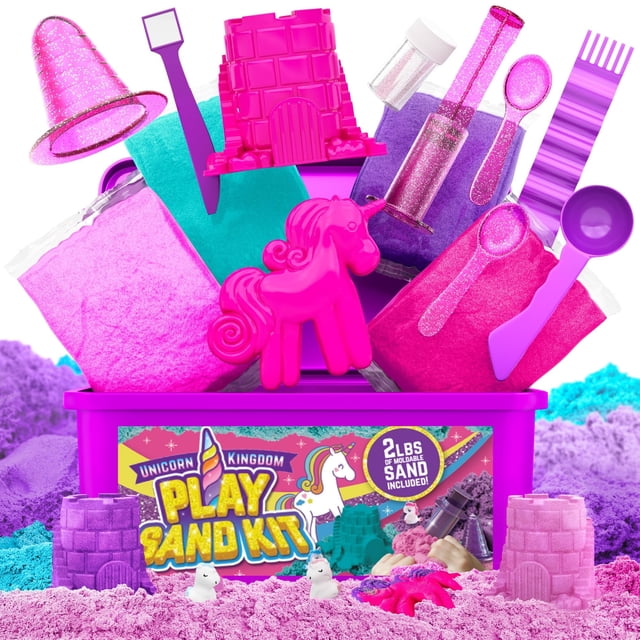 Sensory Bin Sand Art Kit GirlZone Unicorn con 1 kg de arena moldeable