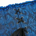 thumbnail image 6 of Corset Tops for Women, Bustier Shapewear Women's Lacing Corset Satin Floral Lace Waist Push Up Body Shaper Vintage, Blue XL, 6 of 7