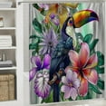 thumbnail image 6 of Orinice Fabric Bath Shower Curtain College Toucan Exotic Pink Bird Leaf Paradise Awaresome Lily Tropical Flowers Palm Nature Graphic Shower Curtains for Bathroom with 12 Hooks,  69x72, 6 of 7