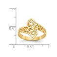 thumbnail image 3 of 14K Yellow Gold By-Pass Lace Diamond-Cut Ring, 3 of 5
