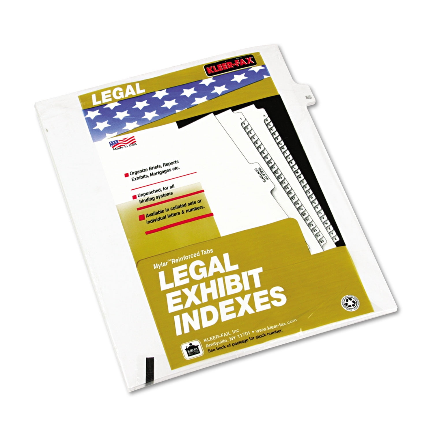 80000 Series Legal Index Dividers, Side Tab, Printed "55", 25/Pack