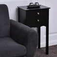 thumbnail image 4 of Gymax 2 PCS Side Table End Accent Table Night Stand W/ 2 Drawers Black, 4 of 9