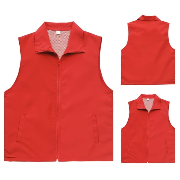 Ahabrexf Men's Casual Jacket, Workwear Vest with Zipper Pockets for Outdoor Activities and Daily Use