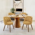 thumbnail image 6 of Dycanpo Upholstered Dining Chairs Set of 4, Wooden Dining Side Chairs with Curved Backrest & Individual Back Cushion, Meteor Chenille Fabric, Ginger Yellow, 6 of 6