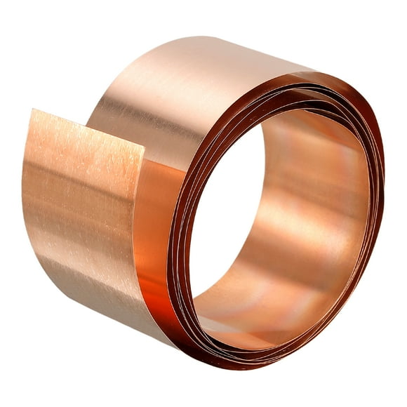 Unique Bargains Copper Sheet Roll, Metal Foil Plate 1000mm x 25mm x 0.05mm, 1 Pack