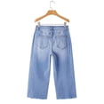 thumbnail image 6 of Women's High Waisted Jeans Pants Summer Casual Elastic Waist Stretchy Capri Pants with Pockets by Yigetop Light blue S, 6 of 7