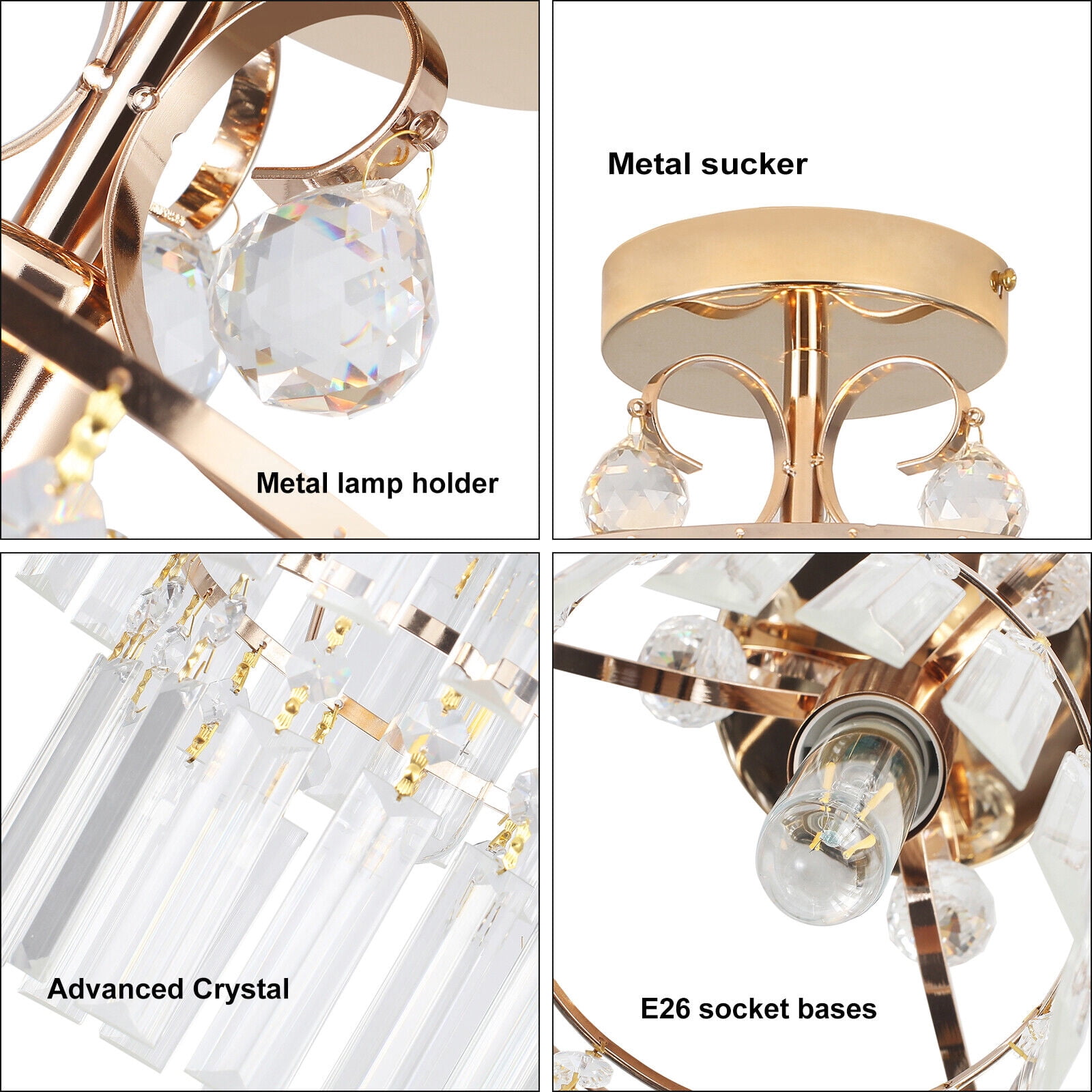 Modern Crystal Ceiling Light Fixture Pendant Lamp Chandelier Lighting 270mm 110V