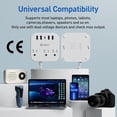 thumbnail image 5 of Adaptador de Enchufe Europeo, Regleta Unidapt de EE. UU. a Reino Unido Europa para UE/Reino Unido/EE. UU. con USB C y 4 Puertos USB, 3 Tomacorrientes de CA, Montaje en Pared, Cable de extensión de 5 p, 5 of 5