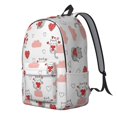thumbnail image 2 of Cat and Heart White Pattern Backpack for School, Cute School Bag with Adjustable Shoulder Straps and Padded Back, 15.7"x11.8"x5.5", 2 of 5