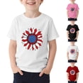 thumbnail image 2 of MKOSPLRT Boys 4th of July T-Shirt, American Flag Print Crew Neck Short Sleeve Patriotic Top for Kids Black 3-4Years, 2 of 6