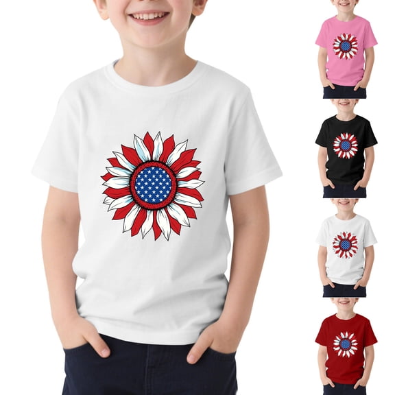 NAISIBABY Boys Short Sleeve Tee, Floral Graphic Crewneck Soft Casual Summer Trendy Active T-Shirt White Size 12