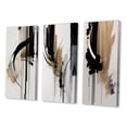 thumbnail image 3 of Designart "Expression in Black, White, and Gold I" Abstract Wall Art Set Of 3 - Modern Black Gallery Wall Set For Home Decor, 3 of 6