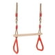 thumbnail image 5 of Columpio de trapecio de madera para niños con anillos para jugar en interiores y exteriores. rojo, 5 of 5