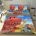 thumbnail image 1 of Pequeña Escuela de Dinos Conjunto de sábanas temático, trío de piezas, cómodo y amigable con la piel, diseño único, regalo de decoración para el hogar para familiares, amigos y fans, 90 cm * 190 cm, 1 of 6