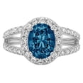 thumbnail image 7 of Solitaire with Accents Engagement Ring for Women - 2.6ct Natural London Blue Topaz in 14K White Gold Promise Ring, 7 of 7