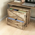 thumbnail image 4 of Ktaxon 2-Drawer File Cabinet with Lock Office Filing Organizer for Home Office, Lockable Filing Cabinet Nightstand with Rustic Metal Handles, Rustic Gray, 4 of 11