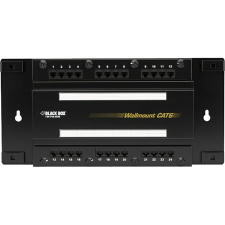 - Black Box Wallmount CAT6 Patch Panel Universal Wiring 24-Port