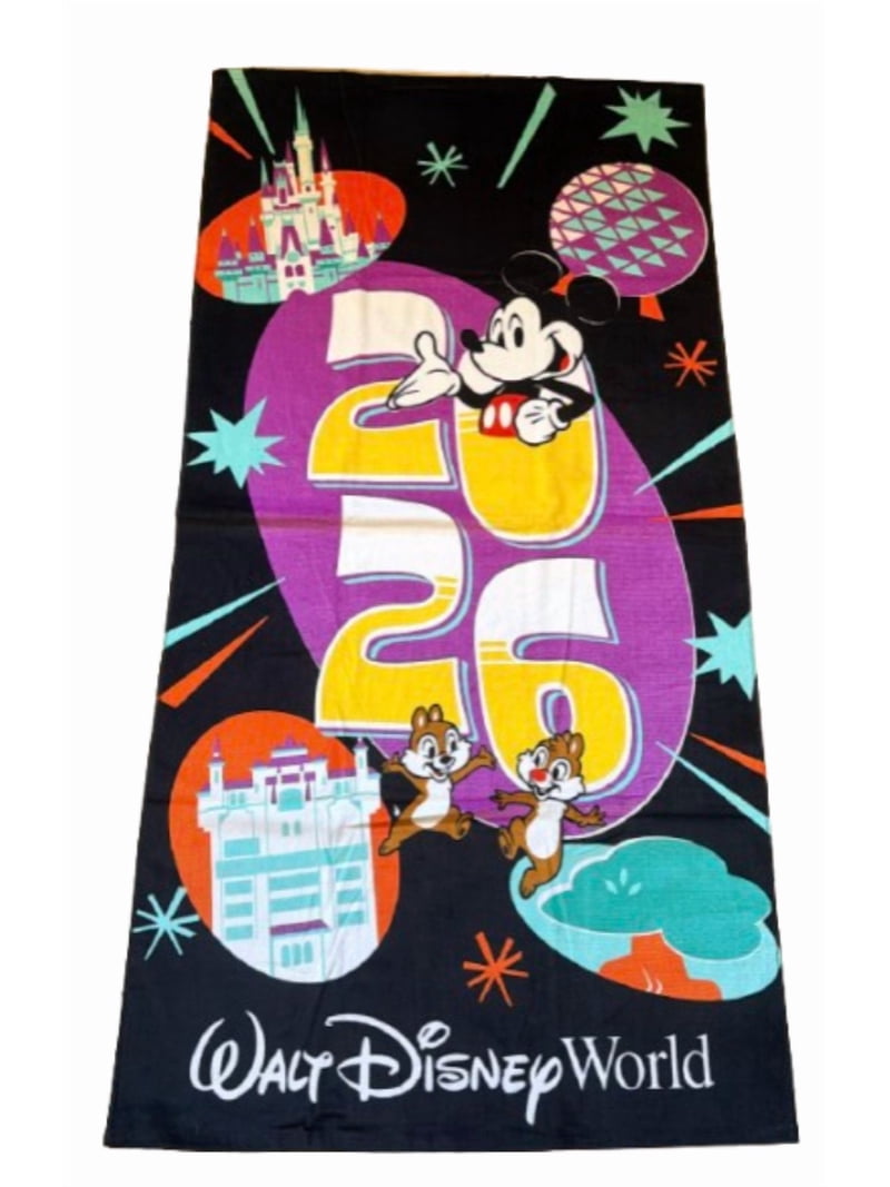 Disney Parks WDW 2026 Mickey Mouse & Friends Beach Towel New With