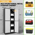 thumbnail image 3 of Metal Garage Cabinet with 4 Wheels,4 Door Metal Storage with Lock,71" H Tool Storage Cabinets with Adjustable Shelves for Utility Room,Workshop, 3 of 7