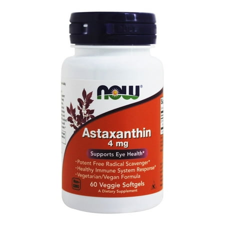 NOW Foods - Astaxanthin Cellular Protection 4 mg. - 60 (Best Source Of Astaxanthin)