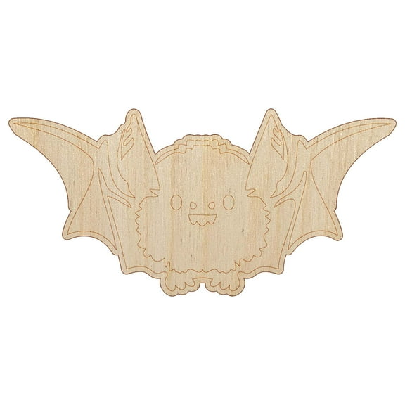 Cute Little Fuzzy Bat Wood Shape Unfinished Piece Cutout Craft DIY Projects - 4.70 Inch Size - 1/8 Inch Thick