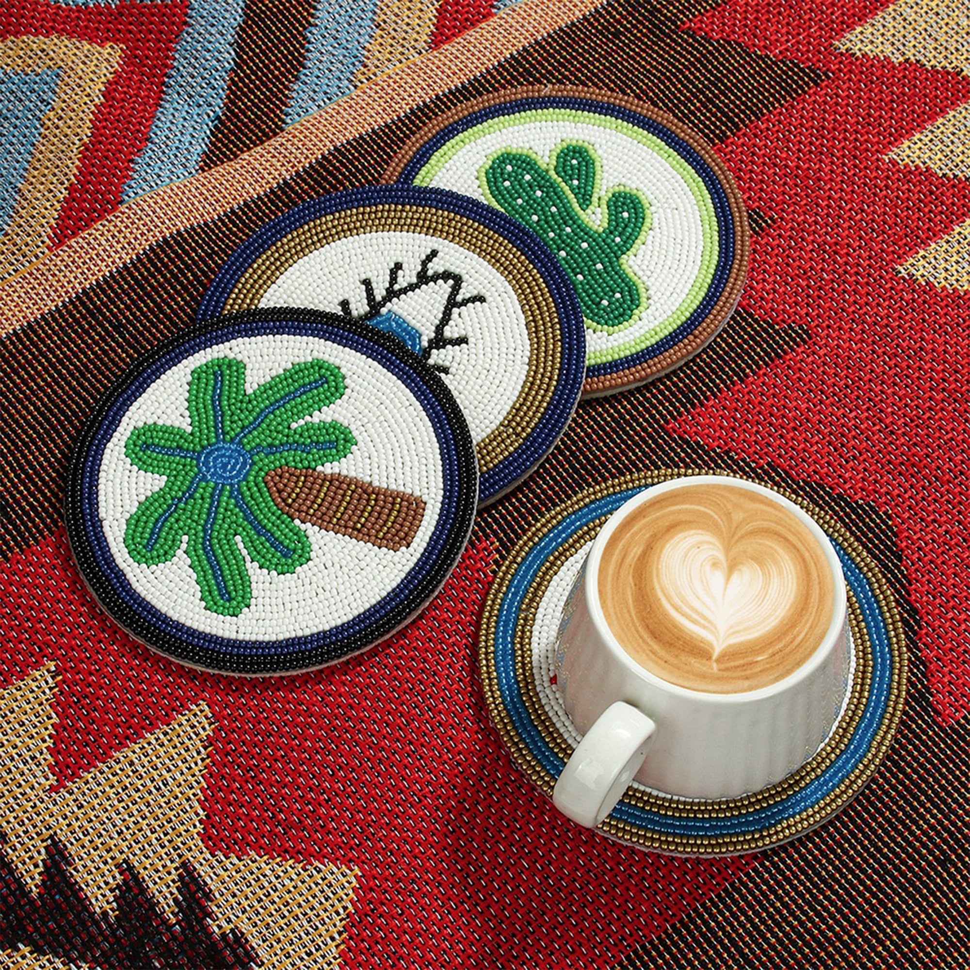 YIFEI Diamond Art Coasters Kit with Holder 4 Pcs Evil Eye Palm Tree Lips Cactus Diamond Painting Coasters DIY Craft Kit for Adults Beginners Gift