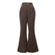thumbnail image 3 of Gibobby pantalones jogger mujer Ropa de mujer de otoño e invierno Color sólido Cintura media Slim Micro Bell Bottoms Pana Cintura elástica Pantalones casuales (Marrón, M), 3 of 5