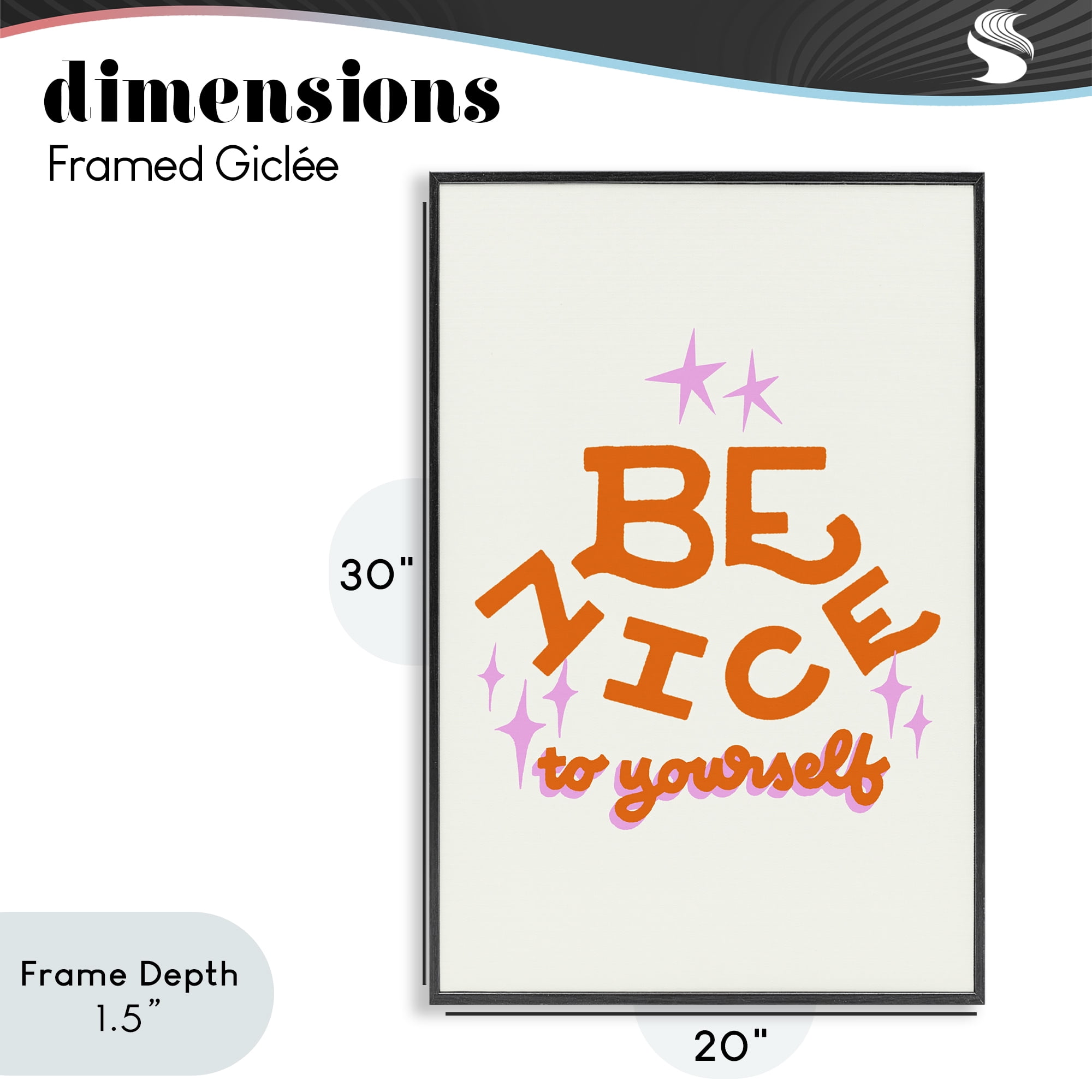 Stupell Industries Be Nice To Yourself Black Framed Giclee Art, design by Indira Prieto | IndySign