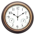 thumbnail image 2 of Reloj de pared interior termómetro e higrómetro combinado reloj silencioso sin baterías que hacen tictac para , Latón Colco Reloj de pared, 2 of 7