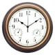 thumbnail image 2 of Reloj de pared silencioso de 12 pulgadas con pantalla higrómetro y tictac de grapadora-bolzen Latón antiguo, 2 of 8