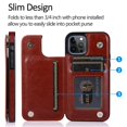 thumbnail image 3 of Dteck Case for Apple iPhone 12 Pro Max 6.7-inch,Shockproof PU Leather Wallet Case Card Holder Kickstand Flip Magnetic Hybrid Rubber Back Phone Cover,Brown, 3 of 7