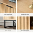 thumbnail image 4 of EYYTHUNG Fluted Storage Cabinet with 3 Doors, Modern Farmhouse Natural Oak Wooden Credenza with Adjustable Shelves, 1 Pack, 4 of 8