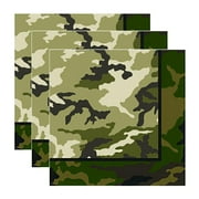 50 PCS Army CORNET Camouflage Beverage Napkins Military Camo Cocktail Napkins in authentic for Hunter Themed Party Decor, Camouflage Motif, Birthday Event, Outdoor Family Supplies