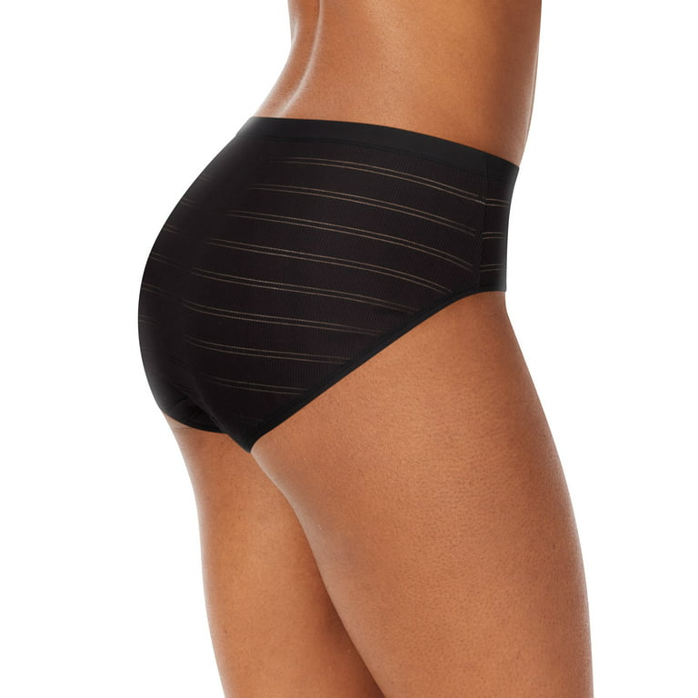 Women's Hanes 41CFF4 Comfort Flex Fit Hipster Panty - 4 Pack (Black Pack 8)  