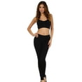 thumbnail image 5 of Sakkas Cotton Blend Solid Color Footless Stretch Leggings - Made in USA - Solid Black - Large, 5 of 6