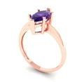 thumbnail image 2 of 1.5 ctw Solitaire Anniversary Ring for Women | Marquise Cut Natural Amethyst | Hyperallergenic Solid 18K Rose Gold, 2 of 5