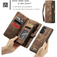 thumbnail image 3 of Funda Billetera para Samsung Galaxy A54, Funda de Cuero con Cremallera en Folio, Billetera con Correa para Tarjetero, Muñequera, Funda Trasera Protectora Magnética Desmontable, 3 of 6