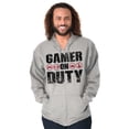 thumbnail image 3 of Gamer On Duty Video Games Nerdy Geeky Zip Hoodie Sweatshirt Men Brisco Brands X, 3 of 6