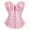 Pink, variant on Corset Tops for Women Front Zipper Strapless Bustier Corset Toos with Boned Overbust Solid Color Push Up Shapewear Lingerie