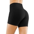 thumbnail image 3 of Pantalones cortos de yoga THE GYM PEOPLE Tummy Control para mujer, color negro, 3 of 7